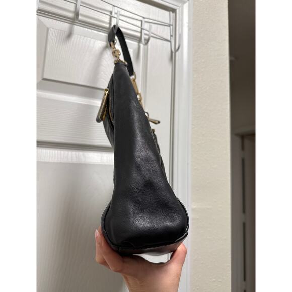 Michael Kors Matilda Black Leather Chain Handle Slouchy Boho Shoulder Bag - Picture 7 of 8